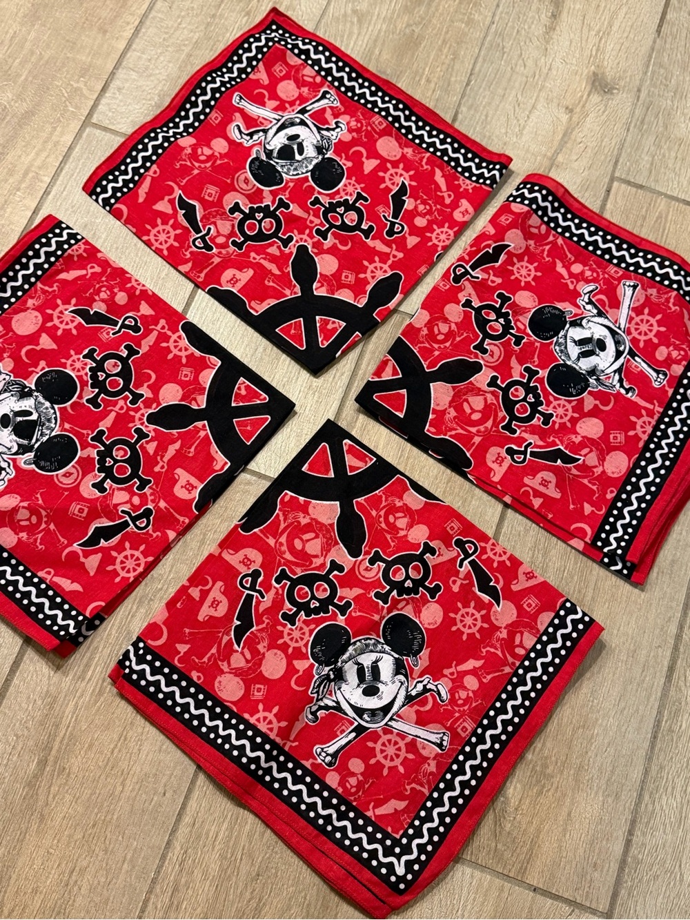4 Mickey Bandanas Disney Treasure Cruise
